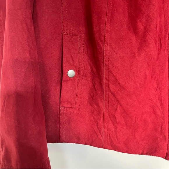 Women’s Studio Works Faux Suede Full Zip Jacket Size 22 W Burgundy Red - Picture 7 of 10